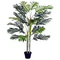 Outsunny 2 Ball Topiary Tree in Pot for Home Decor, Artificial Plant for Home Office, Living Room Decor, Dark Green - 1