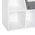 HOMCOM Bookcase Storage Shelf with Cushioned Reading Seat, Cube Bookshelf Organizer for Bedroom Living Room, White - 8