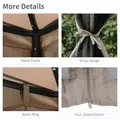 Outsunny Outdoor Gazebo, 2-tier Roof W/Netting, 295L x 295W x 263Hcm-Taupe - 7