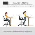 Vinsetto Drafting Chair, Ergonomic Tall Office Chair with Mesh Back, Lumbar Support, Adjustable Height and Foot Ring, Swivel Wheels, for Standing Desk, Black - 4