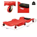 DURHAND Mechanic Vehicle Creeper, Under-Car Rolling Crawler Board, with Headrest, Wheels, Red - 3