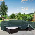 Outsunny Large Patio Garden Furniture Set Cover 600D Oxford Square Waterproof, 230 x 230 x 70 cm, Green - 7