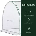 Outsunny Mini Greenhouse, Small Polytunnel Green House with Zipped Doors, Steel Frame for Garden Patio, 250 x 100 x 80cm, Clear - 4