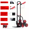 DURHAND Stair Climbing Hand Truck, Heavy Duty Foldable Trolley on Wheels, Multi-Purpose Sack, Steel Truck Moving Trolley, 120kg, Red - 5