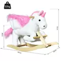 HOMCOM Kids Rocking Horse Toy, Plush Unicorn Rocker Seat with Wood Base and Music, for 1.5-3 Years - 3