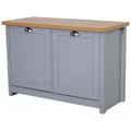 HOMCOM Shoe Cabinet, Modern Shoe Bench with 2 Doors for Hallway, Entryway, Grey - 1