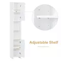 HOMCOM Tall Bathroom Storage Cabinet with Three-position Adjustable Shelves For Neutral Style, Hallway White - 4