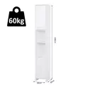 HOMCOM Tall Bathroom Storage Cabinet with Three-position Adjustable Shelves For Neutral Style, Hallway White - 3
