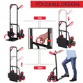DURHAND Stair Climbing Hand Truck, Heavy Duty Foldable Trolley on Wheels, Multi-Purpose Sack, Steel Truck Moving Trolley, 120kg, Red - 4