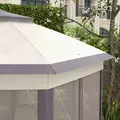 Outsunny 3 x 4m Garden Gazebo Hexagon Pop Up Gazebo Party Tent Canopy Double Roof Instant Shelter with Netting and Carry Bag for Outdoor Patio, Beige - 8
