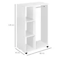 HOMCOM Open Wardrobe on Wheels, Bedroom Wardrobe with Clothes Hanging Rail, 3 Storage Shelves, Mobile Garment Rack for Cloakroom, Hallway, White - 3