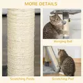PawHut Corner Cat Tree for Indoor Cats, Kitten Tower with Scratching Post House Ladder Toy - Grey - 5