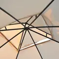 Outsunny 3(M)x3(M) Garden Gazebo Double Top Outdoor Canopy Patio Event Party Wedding Tent Backyard Sun Shade with Netting - Cream White - 9
