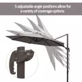 Outsunny 3m Cantilever Aluminium Frame Outdoor Garden Parasol Grey - 4