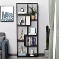 HOMCOM 8-Tier Freestanding Bookcase w/ Melamine Surface Anti-Tipping Foot Pads Home Display Storage Grid Stand Bedroom Living Room Furniture Modern Style - Black - 2
