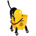 HOMCOM 25L Mop Bucket, with Wringer, Wheels and Handle - Yellow - 8