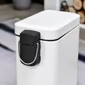 HOMCOM 5L Rectangular Compact Bin Steel Body Removable Bucket Quiet-Close Lid w/ Pedal Lid Rubbish Trash Can Home Office Bedroom Bathroom Living Room Garbage Tidy Clean White - 8