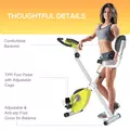 HOMCOM Folding Exercise Bike, Fitness Bicycle Indoor Trainer, 8-Level Magnetic Resistance Adjustable, with LCD Monitor, Pulse Sensor, Yellow - 5