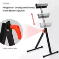 HOMCOM Folding Roller Stand, Material Support Pedestal with Ball Bearing Roller Height Adjustable Portable, Metal Construction, Black - 5
