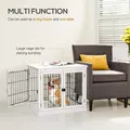 PawHut Dog Crate Furniture, Puppy Crate End Table, Pet Kennel House with 2 Doors for Medium and Small Dogs, 81 x 58.5 x 66 cm, White - 5
