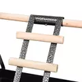 PawHut Parrot Stand Bird Stand w/Wood Perch Ladder Feeder Removable Tray - 6