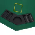 HOMCOM 8 Player Folding Games Poker Table with Chip Cup Holder Steel Base Felt Top Octagon Blackjack Green - 8
