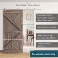 HOMCOM Wooden Sliding Door Kit Stainless Steel Smooth Operation Hardware Track Kit System Unit For Single Door 2000mm - 5