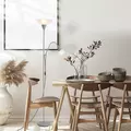 HOMCOM LED Floor Lamp for Living Room, 180cm Tall Standing Lamp, Mother and Child Uplighter with Adjustable Gooseneck, Silver Tone - 7