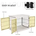 PawHut Dog Crate Furniture, Puppy Crate End Table, Pet Kennel House with 2 Doors for Medium and Small Dogs, 81 x 58.5 x 66 cm, White - 6