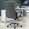 Vinsetto Linen-Look Swivel Office Chair - Dark Grey - 7