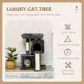 PawHut Cat Tree for Indoor Cats 81cm Cat Scratching Post Scratch Board Kitten Tower Climbing Frame, Black - 4