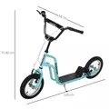 HOMCOM Stunt Scooter, Kids Scooter, 12'' Rubber Tyre Kick Scooter with Adjustable Handlebar, Dual Brakes, Blue - 3