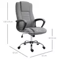 Vinsetto Linen-Look Swivel Office Chair - Dark Grey - 3