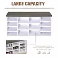 HOMCOM Multi-Storage Shoe Rack w/ 14 Compartments Cushion Moving Shelves Solid Frame Foot Pads Home Office Tidy Organisation Boots Trainers White - 5