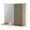 HOMCOM Bathroom Mirror Cabinet, Wall-Mounted Bathroom Cabinet with Mirror and Adjustable Inner Shelf,  57L x 14.2W x49.2H cm - 3