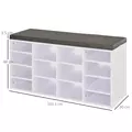 HOMCOM Multi-Storage Shoe Rack w/ 14 Compartments Cushion Moving Shelves Solid Frame Foot Pads Home Office Tidy Organisation Boots Trainers White - 3