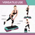 HOMCOM 3-Level Aerobic Step 10/15/20cm Steppers for Exercise Workout w/ Non-Slip Top Compact Stepper Home Office Indoor Outdoor Fitness Equipment - 4