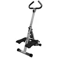 HOMCOM Stepper w/ Handle Hand Grip Workout Fitness Machine For Fitness Aerobic Exercise Home Gym Grey - 1