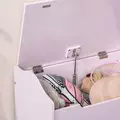 HOMCOM Wooden Kids Toy Box Children Storage Organizer Chest Safety Hinge Playroom Furniture Pink - 8