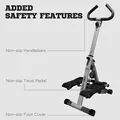 HOMCOM Stepper w/ Handle Hand Grip Workout Fitness Machine For Fitness Aerobic Exercise Home Gym Grey - 8