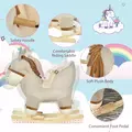 HOMCOM Kids Rocking Horse, Children Plush Ride On Donkey Animal Rocker w/ Sound, Wood Base Seat, Safety Belt, Baby Toy Rocker for Toddler 18 - 36 Months, Grey - 5