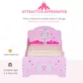 HOMCOM Kids Bed Princess Castle Theme w/ Side Rails Slats Home Furniture for 3 - 6 Yrs Pink 143 x 73 x 60 cm - 4