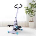 HOMCOM Stepper w/ Handle Hand Grip Workout Fitness Machine For Fitness Aerobic Exercise Home Gym White - 2