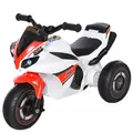 HOMCOM Kids Ride-On Police Bike 3-Wheel Vehicle w/ Music Lights Safe Seat Handlebars Toddler NO POWER Child Learning Fun Development 18-36 Months White - 1