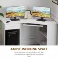 HOMCOM L-Shaped Corner Computer Desk w/ 2 Shelves Wide Worktop Keyboard Tray Drawer & CPU Stand Home Office Study Bedroom Furniture White - 6