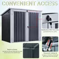 Outsunny 3.2 x 5.1ft Corrugated Steel Two-Bin Storage Shelter - Black - 4