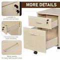 Vinsetto 2-Drawer Locking Office Filing Cabinet w/ 5 Wheels Rolling Storage Hanging A4 Cupboard Home Organisation, Oak Wood Grain - 5