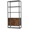 HOMCOM Industrial Bookshelf, Storage Shelf, Large Bookcase with 3 Open Shelves, Multifunctional Rack for Living Room, Office, Rustic Brown and Black - 8