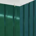 Outsunny 9ft x 4ft Metal Garden Shed, Outdoor Tool House with Foundation Kit, Ventilations and Double Doors, Deep Green - 9