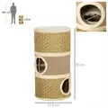 PawHut Cat Scratching Barrel Kitten Tree Tower for Indoor Cats Pet Furniture Climbing Frame Covered with Sisal and Seaweed Rope Cozy Platform Soft Plush - 3